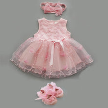 Load image into Gallery viewer, Baby Cute Dress Infant Girls Set - in White can be Christening Baptism Outfit