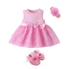 Load image into Gallery viewer, Baby Cute Dress Infant Girls Set - in White can be Christening Baptism Outfit