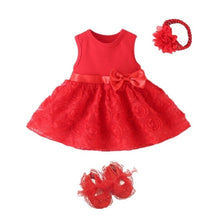 Load image into Gallery viewer, Baby Cute Dress Infant Girls Set - in White can be Christening Baptism Outfit