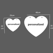 Load image into Gallery viewer, Wooden Handcrafted Heart Wedding Sign Here Comes the Bride- or They Lived Happily Ever After