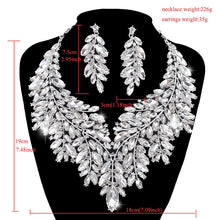 Load image into Gallery viewer, Luxurious Dubai Style Wedding Jewelry Sets Rhinestone Crystal-Bridal-Evening Necklace and Earrings
