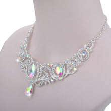 Load image into Gallery viewer, Sophisticated Silver Crystal Bridal Elegance Jewelry Set-Necklace-Earrings-Wedding Jewelry Accessories