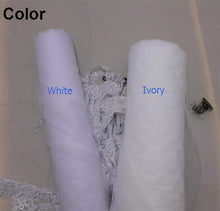Load image into Gallery viewer, Cathedral One Layer Wedding Veil - Lace Appliqued Edge - Soft Tulle Designer Bridal Piece
