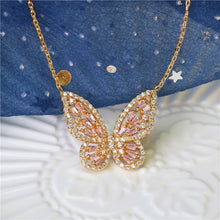 Load image into Gallery viewer, Butterfly Jewelry Sets - Necklaces and Luxury Cubic Zircon CZ Stud Earrings