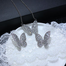 Load image into Gallery viewer, Butterfly Jewelry Sets - Necklaces and Luxury Cubic Zircon CZ Stud Earrings