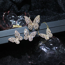 Load image into Gallery viewer, Butterfly Jewelry Sets - Necklaces and Luxury Cubic Zircon CZ Stud Earrings
