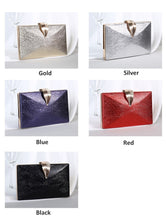 Load image into Gallery viewer, Women's Sleek Stylish Evening Metal Leaf Lock Clutch Bag