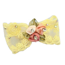 Load image into Gallery viewer, Rhinestone Embroidery Lace Pet Hair Bow-Hair Clip for Doggie- Wedding-Party Accessory