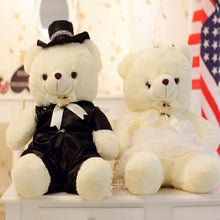 Load image into Gallery viewer, Large Bridal Couple Bears- Wedding Gift and Decoration- Plush Bride and Groom Teddies