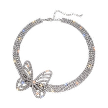 Load image into Gallery viewer, New French Style Butterfly Choker Necklace Rhinestone