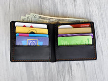 Load image into Gallery viewer, Personalized Men's Leather Wallet-Wedding Gift for Him-for Groom- for Dad- for Groomsmen