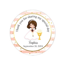 Load image into Gallery viewer, Personalized My First Communion Stickers- Favors Labels-Boy or Girl- Mi Primera Comunión Sellos