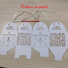 Load image into Gallery viewer, White-Pink-Blue-Gold-Silver My First Holy Communion Favor Boxes-Spanish Mi Primera Comunión-Candy Box-Party Keepsake