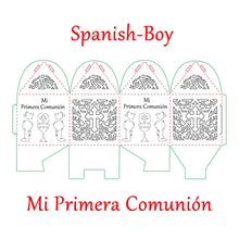 Load image into Gallery viewer, White-Pink-Blue-Gold-Silver My First Holy Communion Favor Boxes-Spanish Mi Primera Comunión-Candy Box-Party Keepsake