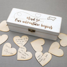 Load image into Gallery viewer, Personalized Airplane Theme Wedding Wish Box-Guest Book Alternative-Keepsake