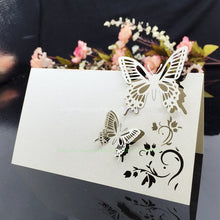Load image into Gallery viewer, Butterfly Laser Cut Table Name Place Cards - Seating Cards - Party Supply
