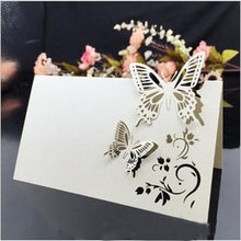 Load image into Gallery viewer, Butterfly Laser Cut Table Name Place Cards - Seating Cards - Party Supply
