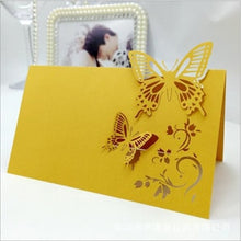 Load image into Gallery viewer, Butterfly Laser Cut Table Name Place Cards - Seating Cards - Party Supply