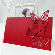 Load image into Gallery viewer, Butterfly Laser Cut Table Name Place Cards - Seating Cards - Party Supply