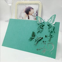 Load image into Gallery viewer, Butterfly Laser Cut Table Name Place Cards - Seating Cards - Party Supply