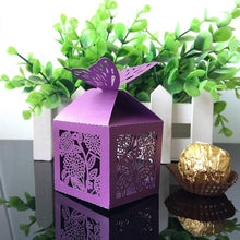 Load image into Gallery viewer, Laser Cut Butterfly Candy Box - Wedding Gift Favor Boxes - Gifts Quinceañera