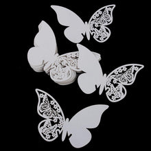 Load image into Gallery viewer, Wine Glass Butterfly Decorations- Name Place Card