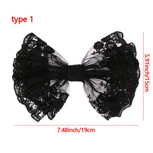 Load image into Gallery viewer, Big Bow - Black or White Lace Flower Hair Clips - Women - Girls - Hair Accessories