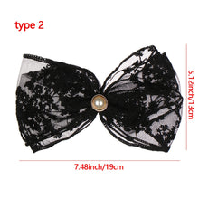 Load image into Gallery viewer, Big Bow - Black or White Lace Flower Hair Clips - Women - Girls - Hair Accessories