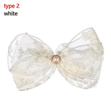 Load image into Gallery viewer, Big Bow - Black or White Lace Flower Hair Clips - Women - Girls - Hair Accessories