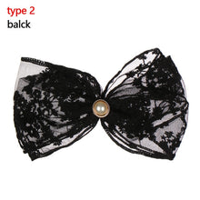Load image into Gallery viewer, Big Bow - Black or White Lace Flower Hair Clips - Women - Girls - Hair Accessories