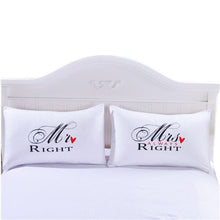 Load image into Gallery viewer, Mr and Mrs Pillow Cases-Bridal Couple-Wedding Gift