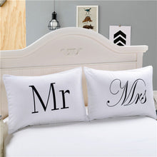 Load image into Gallery viewer, Mr and Mrs Pillow Cases-Bridal Couple-Wedding Gift