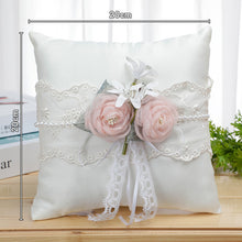 Load image into Gallery viewer, Delicate Rose Theme Wedding Ring Bearer Pillows and Flower Girl Baskets