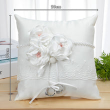 Load image into Gallery viewer, Delicate Rose Theme Wedding Ring Bearer Pillows and Flower Girl Baskets