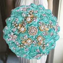 Load image into Gallery viewer, Luxurious Ribbon Rhinestone and Pearl Bridal Bouquet for Bride on her Wedding Party