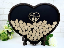 Load image into Gallery viewer, Black Acrylic Wedding Wish Drop Heart Frame-Guest Book Alternative