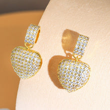 Load image into Gallery viewer, Fashion Stylish Cubic Zircon Heart Shape Lady Heart Dangle Earrings