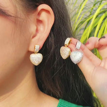 Load image into Gallery viewer, Fashion Stylish Cubic Zircon Heart Shape Lady Heart Dangle Earrings