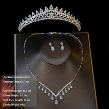 Load image into Gallery viewer, Delightful High Quality Cubic Zirconia Tiara and Jewelry Sets for Any Special Occasion