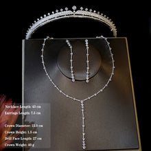 Load image into Gallery viewer, Delightful High Quality Cubic Zirconia Tiara and Jewelry Sets for Any Special Occasion