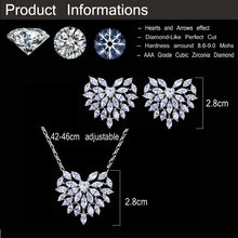 Load image into Gallery viewer, Romanze Heart Shape Cubic Zirconia Bridal Earring and Necklace Set