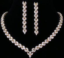 Load image into Gallery viewer, Exquisite Cubic Zirconia Bride&#39;s Jewelry Set of Necklace and Earrings
