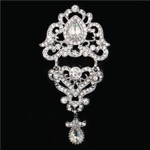 Load image into Gallery viewer, Regalia Rhinestone Silver-Gold Crystal Water Drop Bridal Brooches