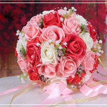 Load image into Gallery viewer, Handmade Floral Bouquets- Artificial Wedding Roses
