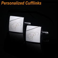 Load image into Gallery viewer, Personalized Cufflinks Custom Name Cuff Links for Mens Gifts Dad Customized Cuff Buttons Wedding Favors