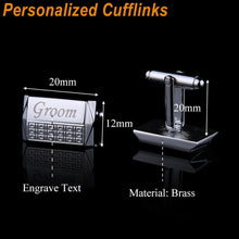Load image into Gallery viewer, Personalized Cufflinks Custom Name Cuff Links for Mens Gifts Dad Customized Cuff Buttons Wedding Favors