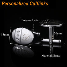 Load image into Gallery viewer, Personalized Cufflinks Custom Name Cuff Links for Mens Gifts Dad Customized Cuff Buttons Wedding Favors