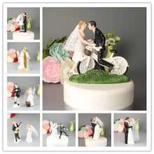 Load image into Gallery viewer, Assorted Styles Bride and Groom Wedding Cake Topper Figurines with Tulle Veil Detail