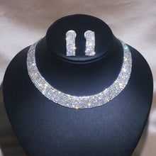 Load image into Gallery viewer, Luxury Classic Rhinestone Crystal Jewelry Fashion Necklace and Earring Set