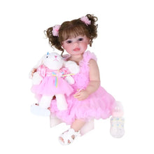 Load image into Gallery viewer, Cutest Reborn Toddler Girl Doll with Pig Tails and Pink Dress
